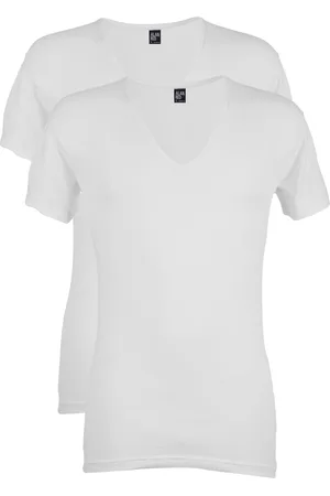 Alan Red T-shirt effen katoen Nov 2-pack