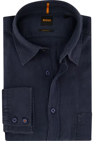 HUGO BOSS BOSS Relegant overhemd regular fit linnen borstzak