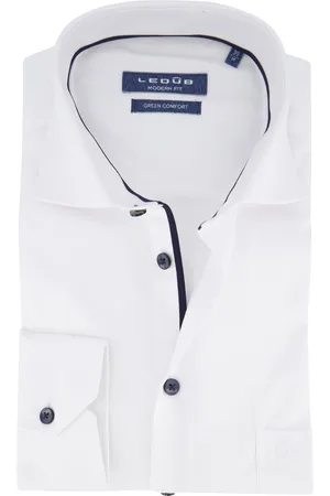 Ledub Overhemd modern fit green comfort