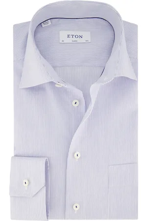 Eton Classic fit gestreept katoenen overhemd