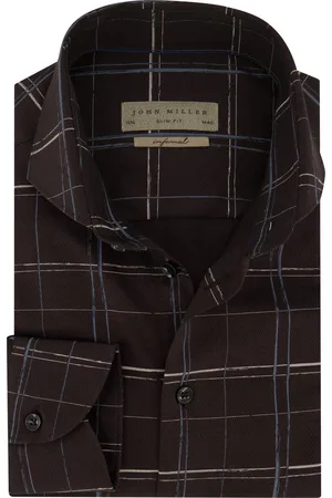 john miller Casual overhemd slim fit geruit katoen