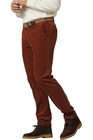 Meyer Corduroy broek koper effen corduroy, stretch
