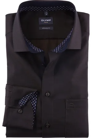 Olymp Zakelijk overhemd Luxor Modern Fit uni 100% katoen