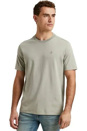 Cast Iron T-shirt olijfgroen regular fit effen ronde hals
