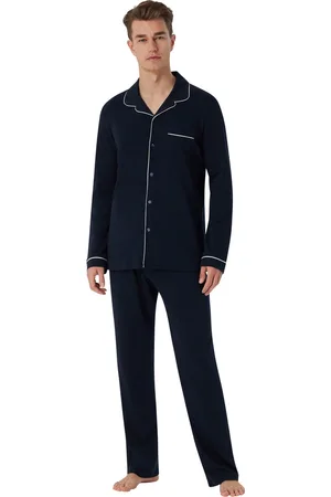 Schiesser Pyjama navy katoen normale fit