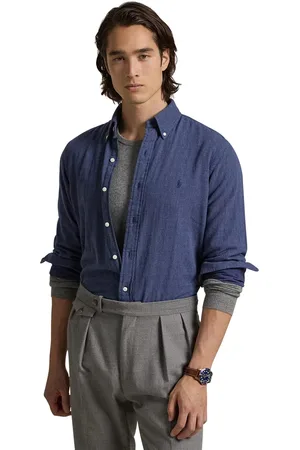 Ralph Lauren Custom Fit casual overhemd effen
