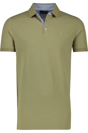 Portofino Polo met logo normale fit effen katoen extra lang