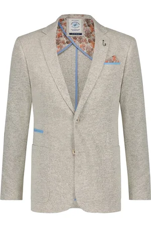 A fish named fred Off-white gemêleerd colbert slim fit