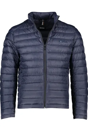 HUGO BOSS BOSS Black Calanos tussenjas blauw effen rits normale fit
