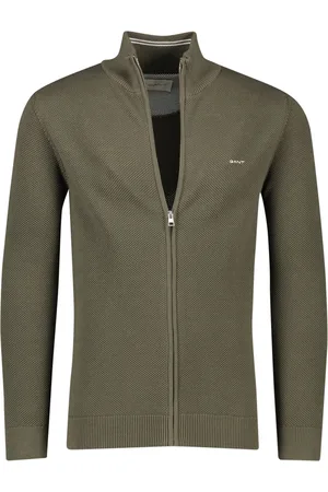 GANT Vest rits effen 100% katoen normale fit