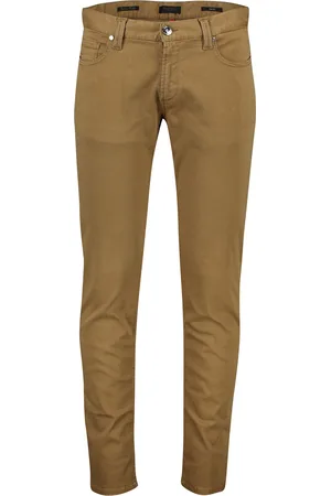 Alberto Broek slim fit effen katoen