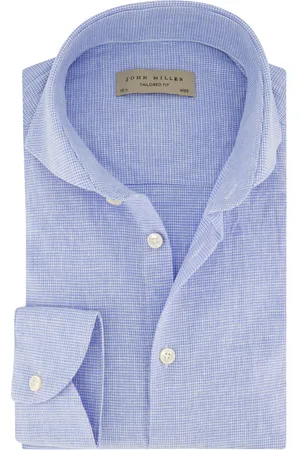 john miller Geruit overhemd Tailored Fit katoen