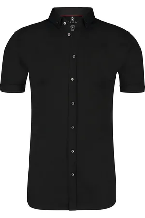 DESOTO Overhemd korte mouwen slim fit effen katoen