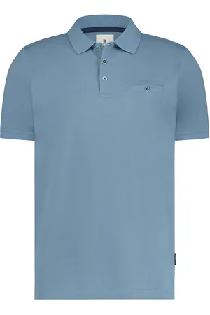 State of art Lichtblauwe polo wijde fit effen