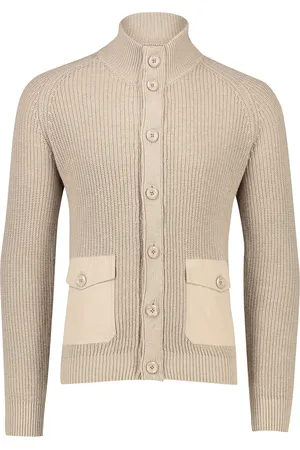 Blue Industry Vest met knopen grof gebreid effen