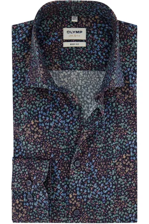 Olymp Business overhemd extra slim fit geprint