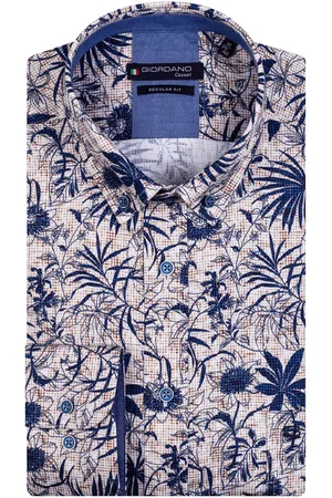 Giordano Casual overhemd normale fit geprint katoen
