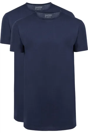 Slater T-shirt KM ml 7 effen katoen 2-pack