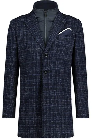 Blue Industry Winterjas gemêleerd slim fit katoen borstzak