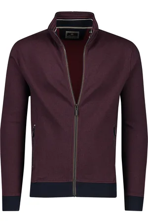 Baileys Vest rits effen katoen donkerblauwe details