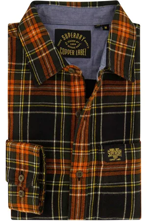 Superdry Overhemd zwart geruit slim fit