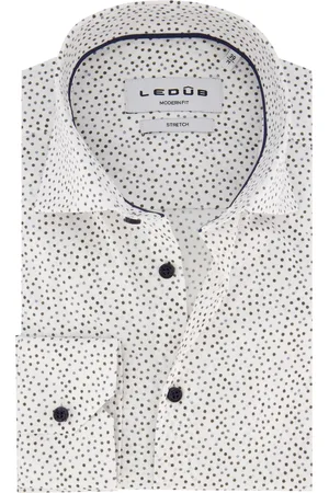 Ledub Overhemd mouwlengte 7 Modern Fit geprint