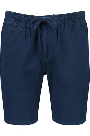 Superdry Bermuda blauw linnen slim fit