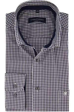 Casa Moda Casual overhemd wijde fit navy geruit