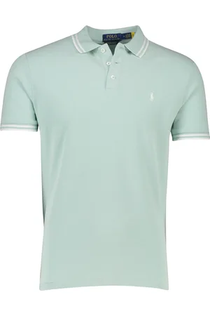 Ralph Lauren Poloshirt korte mouw slim fit gemêleerd katoen