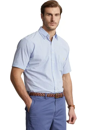 Ralph Lauren Overhemd korte mouw normale fit wit gestreept