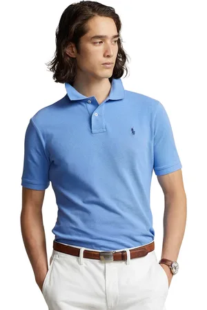 Ralph Lauren Polo Slim Fit slim fit lichtblauw effen katoen donkerblauw logo