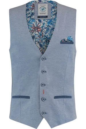 A fish named fred Gilet effen katoen slim fit