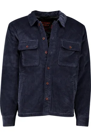 Superdry Overshirt effen ribstof slim fit