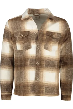 Blue Industry Overshirt geruit dubbele borstzak