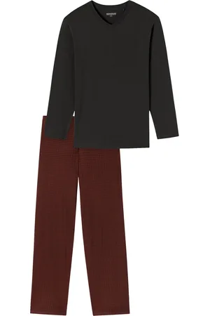 Schiesser Pyjama antraciet geprint Comfort Essentials