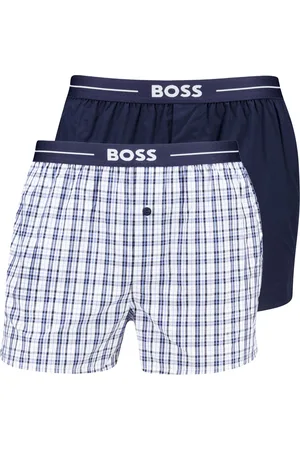 HUGO BOSS BOSS Black Boxershorts wavenboxer 2-pack blauw katoen