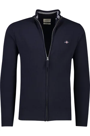 GANT Vest opstaande kraag navy rits uni lamswol