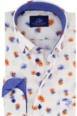 Eden Valley Overhemd casual normale fit wit geprint katoen