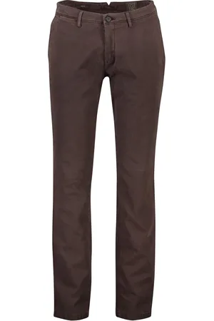 Atelier Gardeur Bruine katoenen chino slim fit