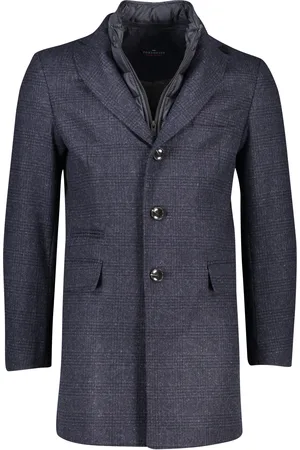 Portofino Winterjas geruit rits + knoop normale fit