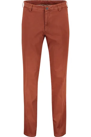 Meyer Katoenen broek donkeroranje effen