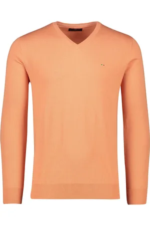 Portofino Trui v-hals effen katoen peach