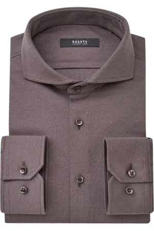 DESOTO Business overhemd Luxury slim fit effen katoen