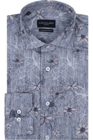 Cavallaro Napoli Overhemd slim fit bloemenprint katoen
