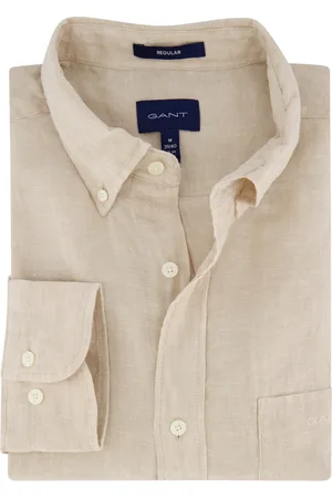 GANT Casual overhemd normale fit effen linnen