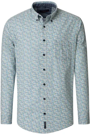 Casa Moda Casual Fit overhemd print borstzak