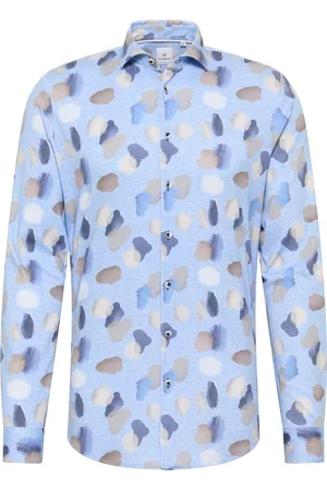 Blue Industry Geprint casual overhemd slim fit katoen