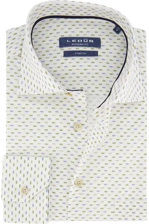 Ledub Shirt dress ml 7 blauw wit geprint katoen