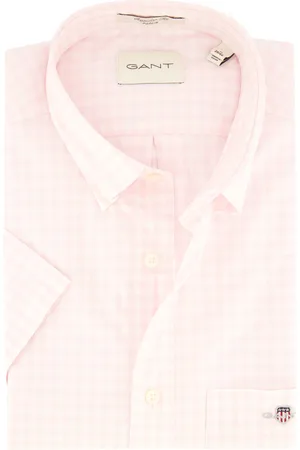 GANT Overhemd korte mouw geruit button-down katoen