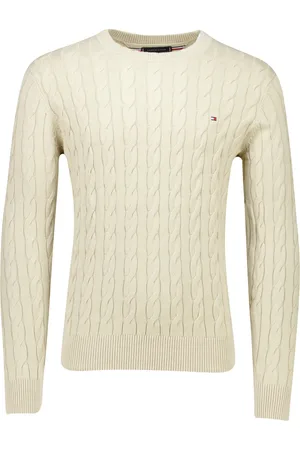 Tommy Hilfiger Trui creme gebreid Classic Cable effen